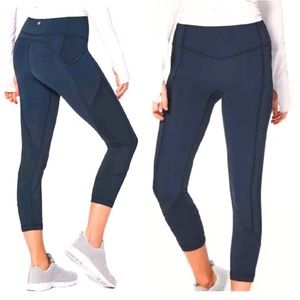 Lululemon All The Right Places High Rise Navy Blue Crop Luxtreme Legging Size 8